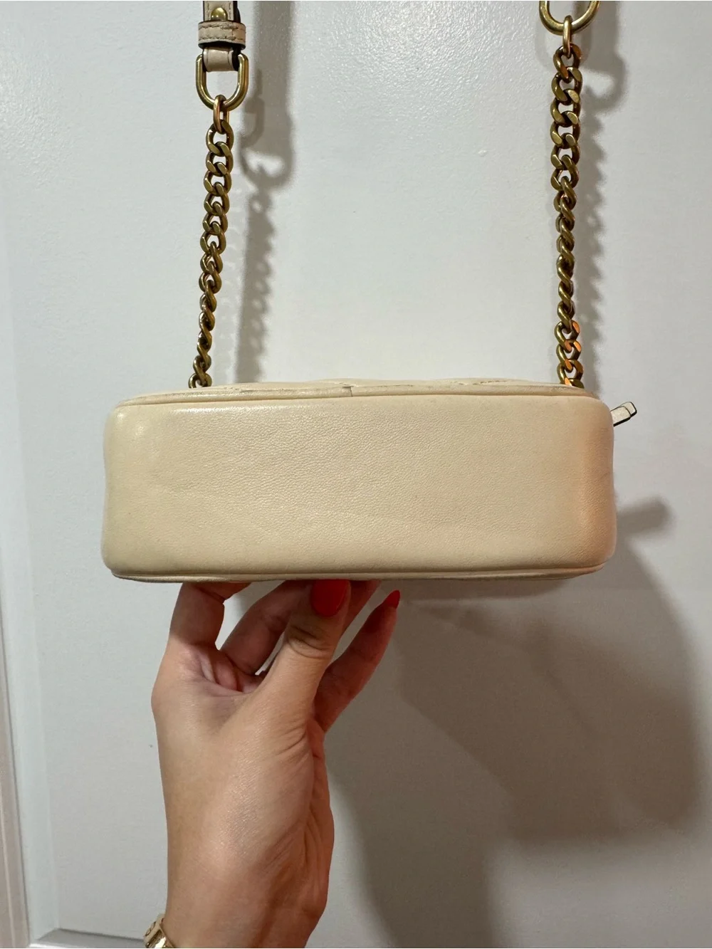 Tory Burch KIRA CHEVRON CAMERA BAG Crossbody Gold Chain